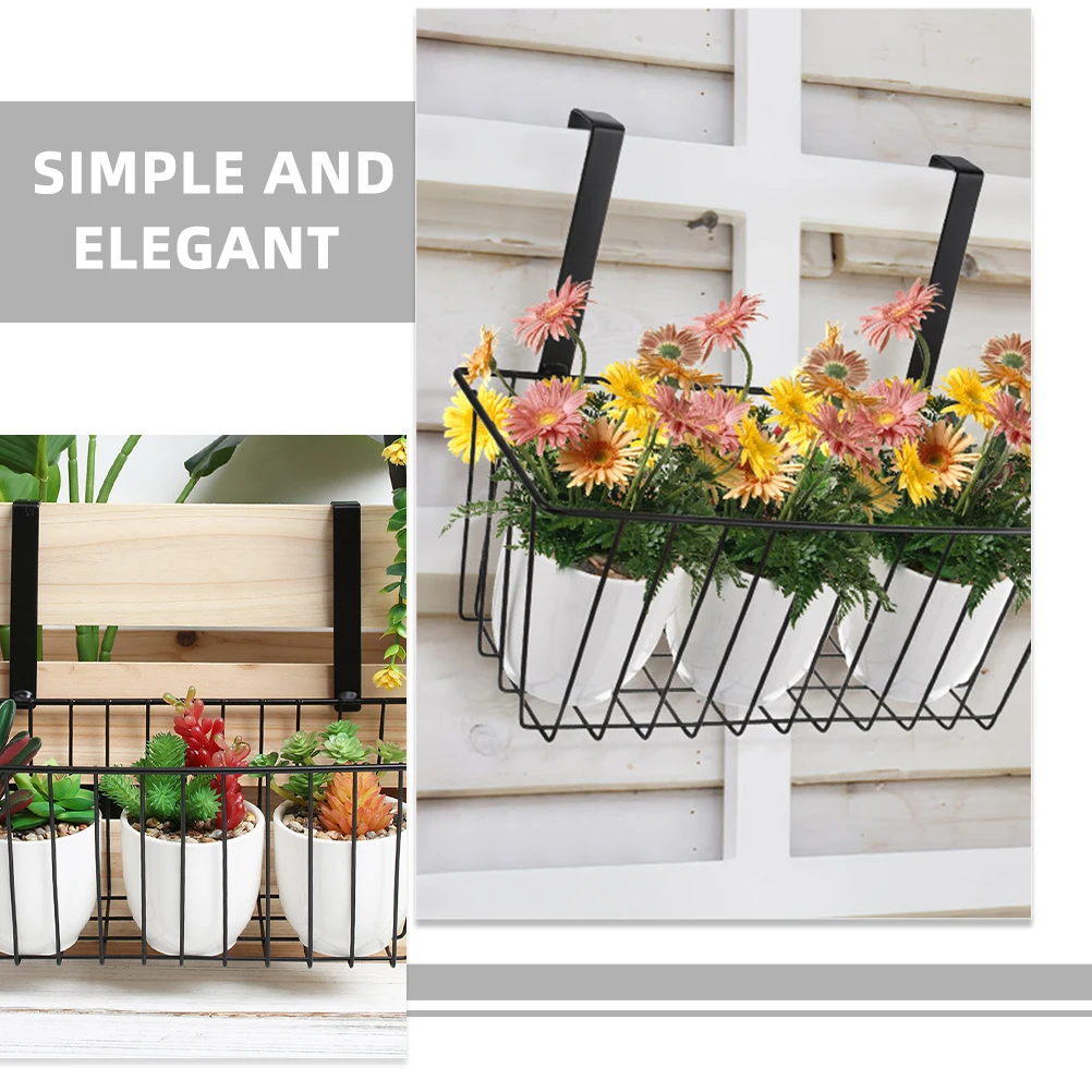 

2 Pcs Hanging Storage Basket Baskets for Metal Wire Flower Pot Holder Multifunction Balcony Kitchen