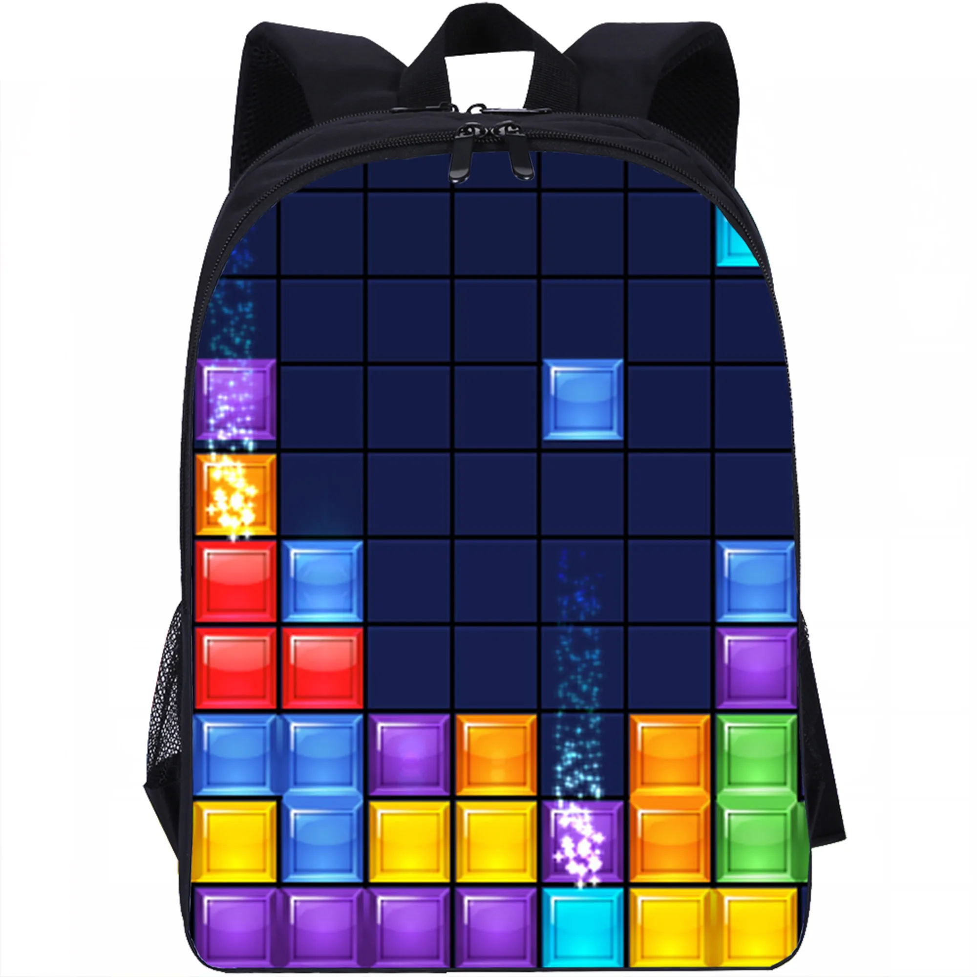 Schul rucksack für Mädchen Jungen 16 Zoll 3D-Würfel Spiel druck im Freien Reises port Kinder rucksack zurück zur Schule Geschenk Bücher tasche