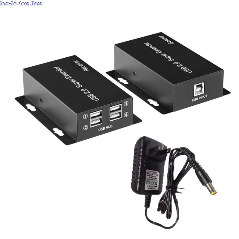 

D0UA 4 Port USB Extender Ethernet USB2.0 Hub Extender RJ45 CAT6 50M 164 -футов