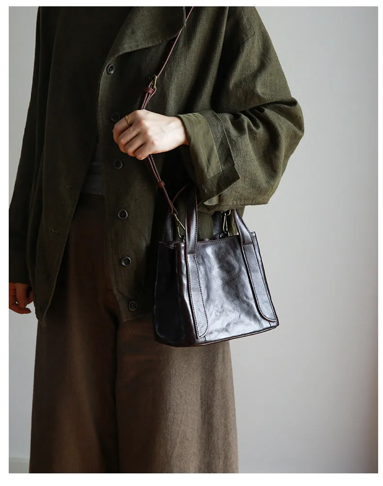 PNDME lässige Vintage-Handtasche aus echtem Leder, handgefertigt, Damen-Handtasche, modische Organizer-Designertasche aus Rindsleder, Schulter- und Umhängetasche – Detail 15