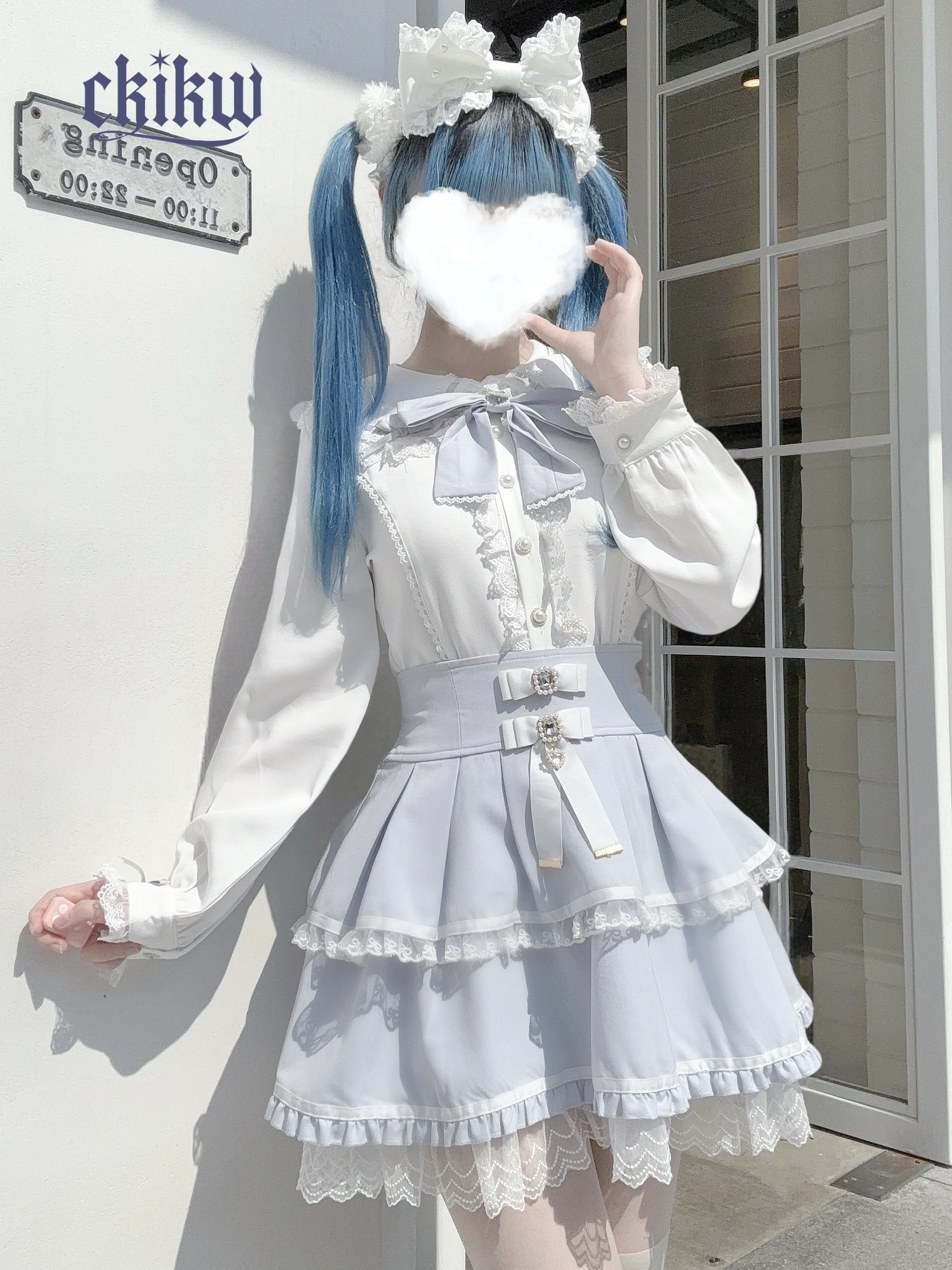 Japanese Subculture Y2K Long Sleeve Shirt Mine Mass-Produced Girl's Rabbit Ears Lolita Shirt Autumn New Japanese Sweet Blouses