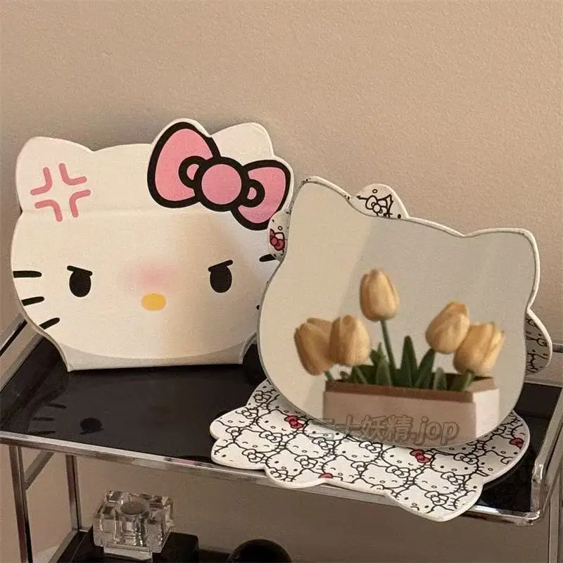 Hello Kitty Folding Makeup Mirror  Creative, Portable Mini Mirror  Stands on a Desk, in a Dorm Room, or Living Room