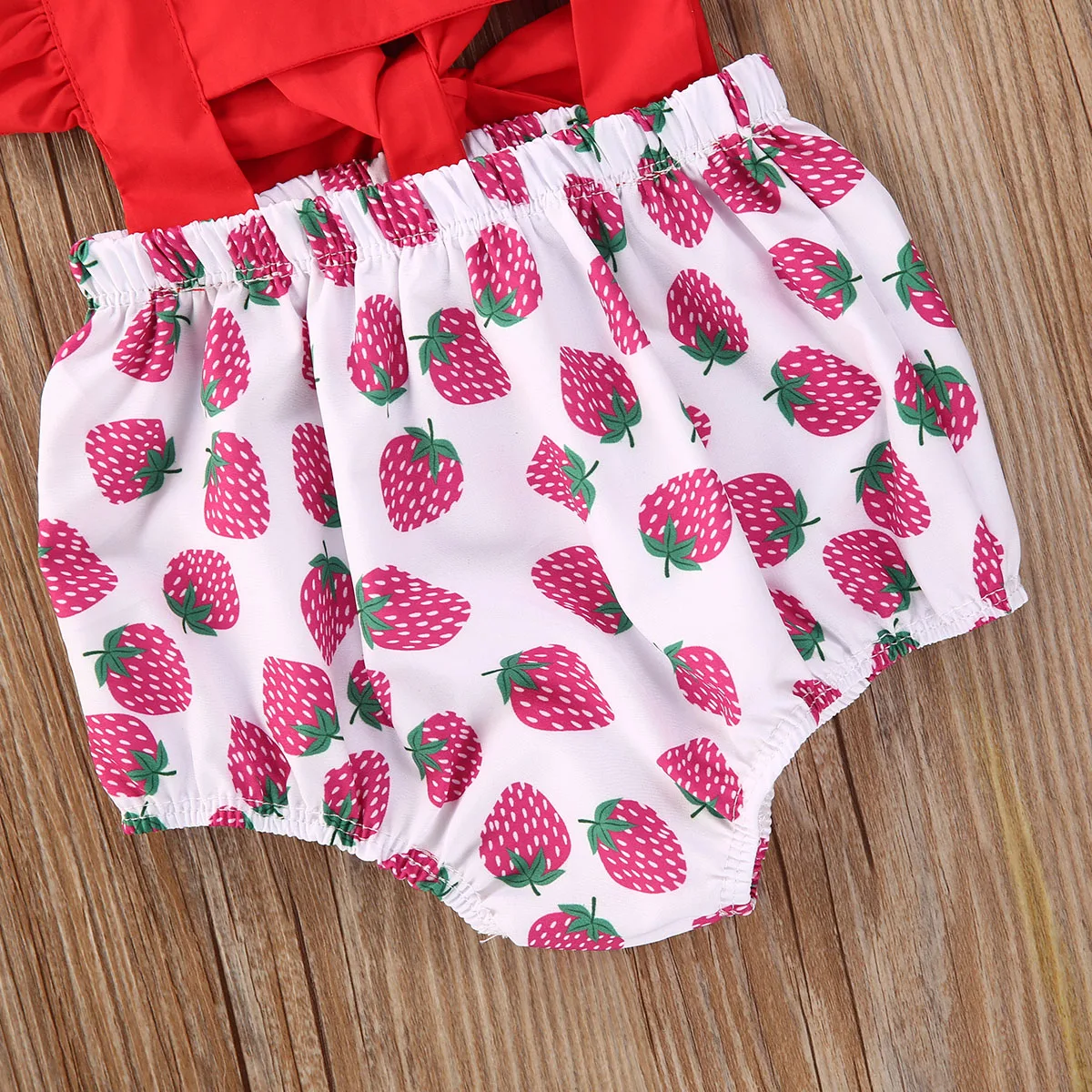 Summer Newborn Girls Sleeveless Rompers Ruffle Cotton Fruit Print Jumpsuits Headband Outfits Sunsuit Baby Clothing