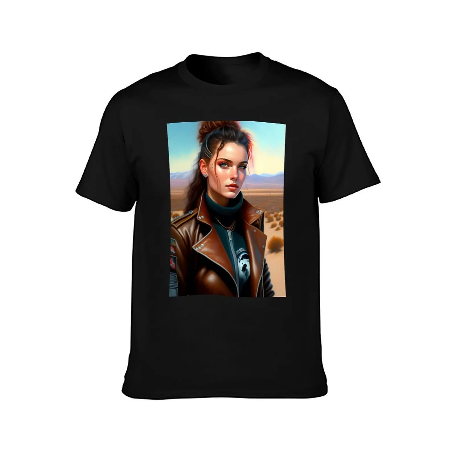 Electric Eden: Steampunk Cyberpunk SEXY Girl AI Art Printed on T-Shirt Festival Party Tee Top T-Shirt