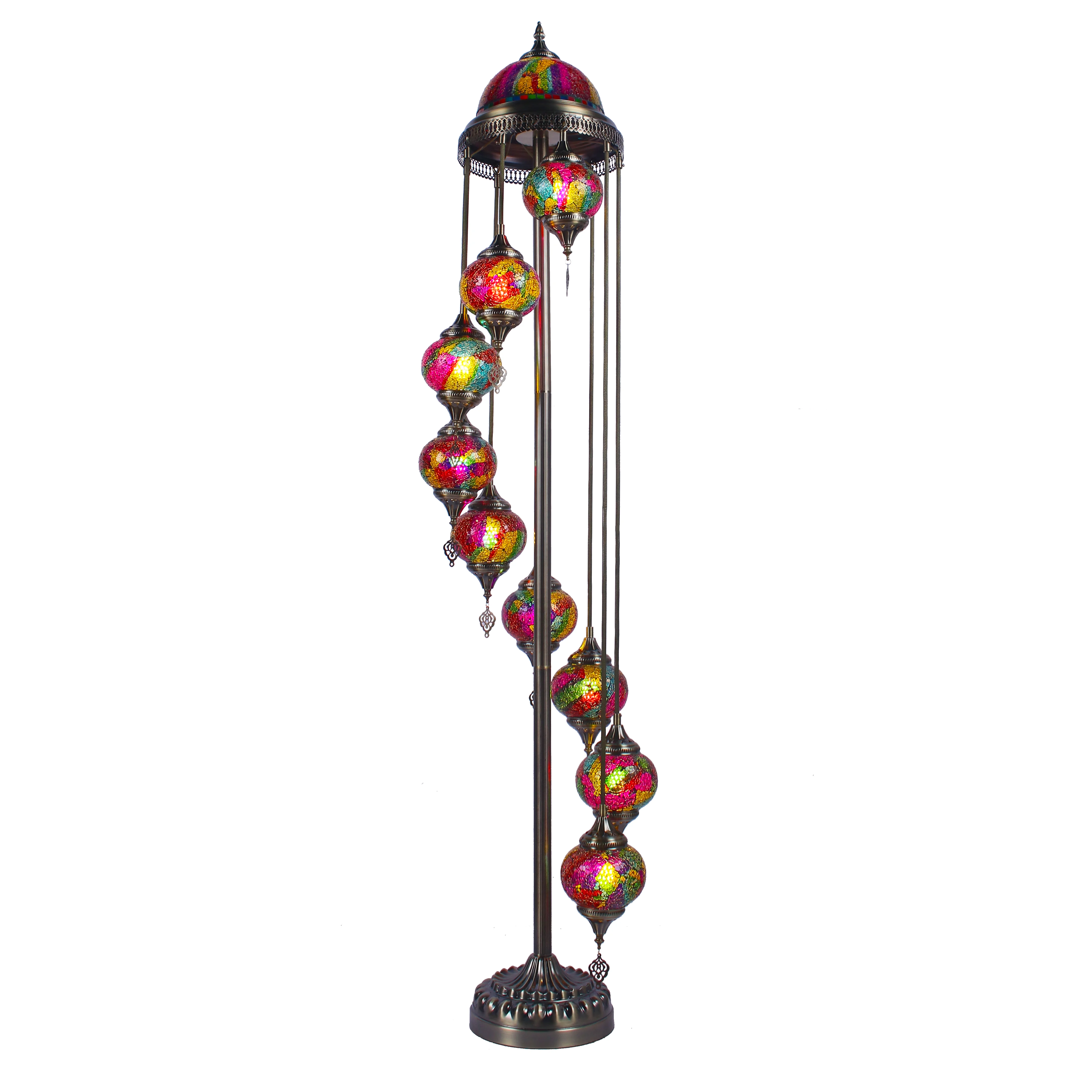 

Turkish Style Handmade Mosaic 9-heads Floor Lamp