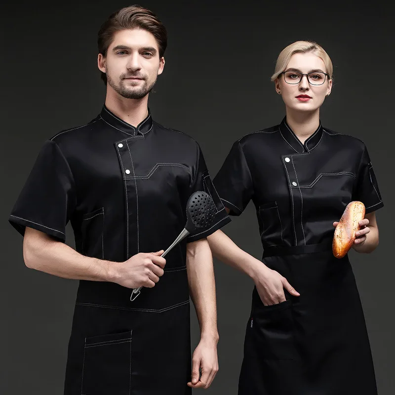 

Дышащая сетчатая униформа для поваров для гостиничных столовых и летних ресторанов, с коротким рукавом, для мужчин