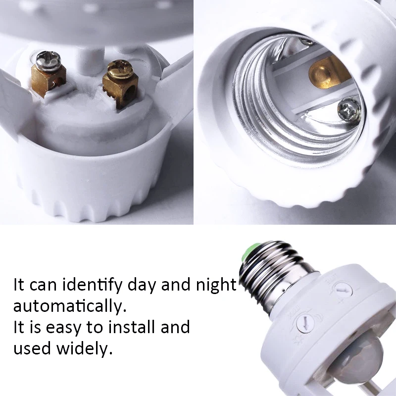 Imagem -04 - Suporte da Luz do Sensor de Movimento Pir Base do Detector Interruptor da Lâmpada com Controle de Luz E27
