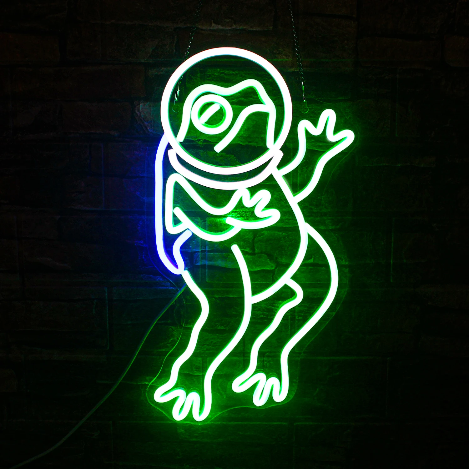 Green Frog Neon Sign for Wall Decor Adjustable Led Sign Funny Frog Light Up Signs for Bedroom Game Kid Room Party Man Cave Decor