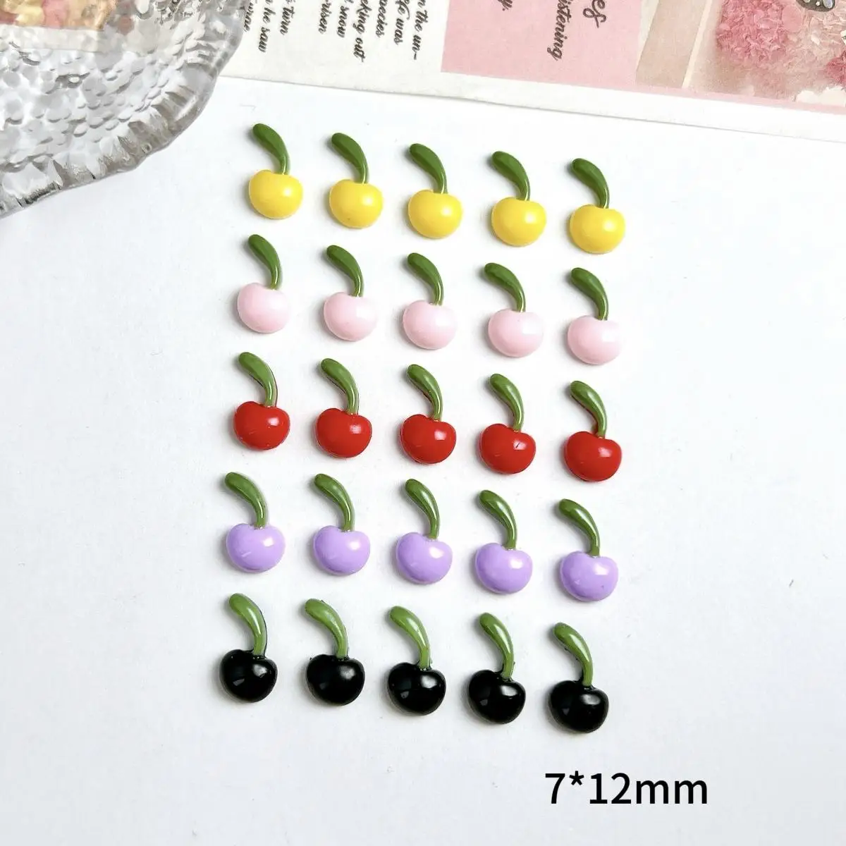 

3D Resin Glossy 5-Color Single Cherry Nail Charms Kawaii Cherry Nail Art Decoration Hair Clip Phone Case DIY Crafts Accessories
