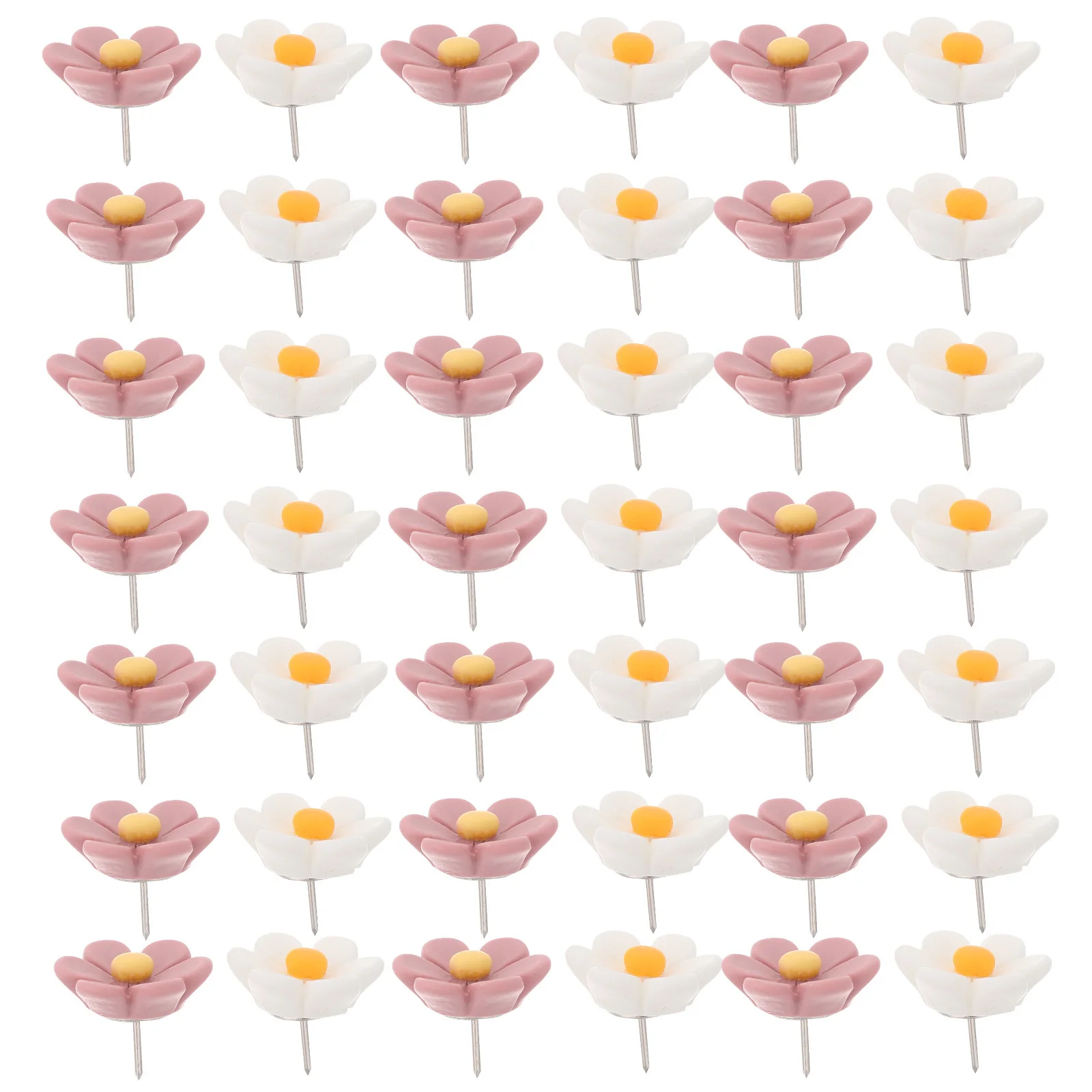 50Pcs Flower Decorative Thumbtacks Push Pins Spring Theme Cork Board Tacks Photo Display Pins Bulletin Board Office Home