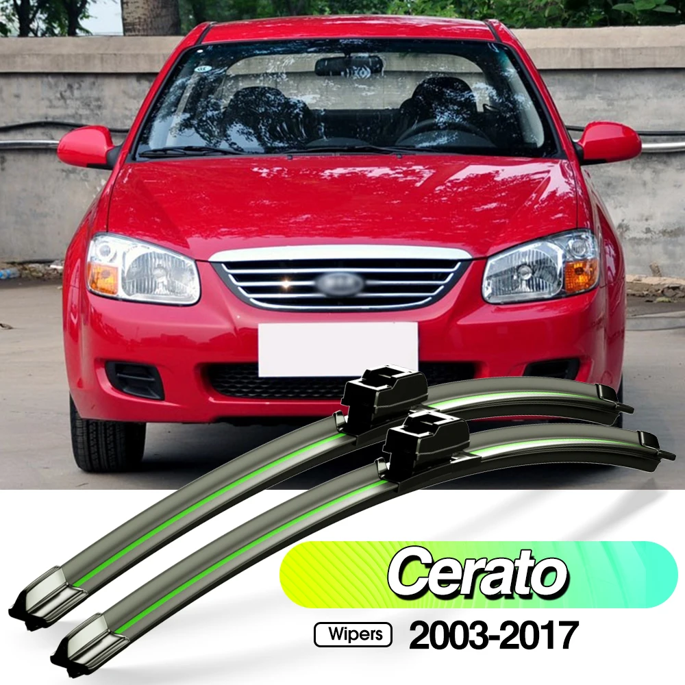 

For Kia Cerato 2003-2017 2pcs Front Windshield Wiper Blades Windscreen Window Accessories 2006 2010 2011 2012 2014 2015 2016