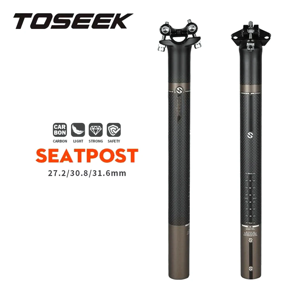 

TOSEEK Bicycle Seatpost Carbon Fibre Seat Post Bike Seat Tube Parts Offset 0mm Diameter 27.2mm 30.8mm 31.6mm