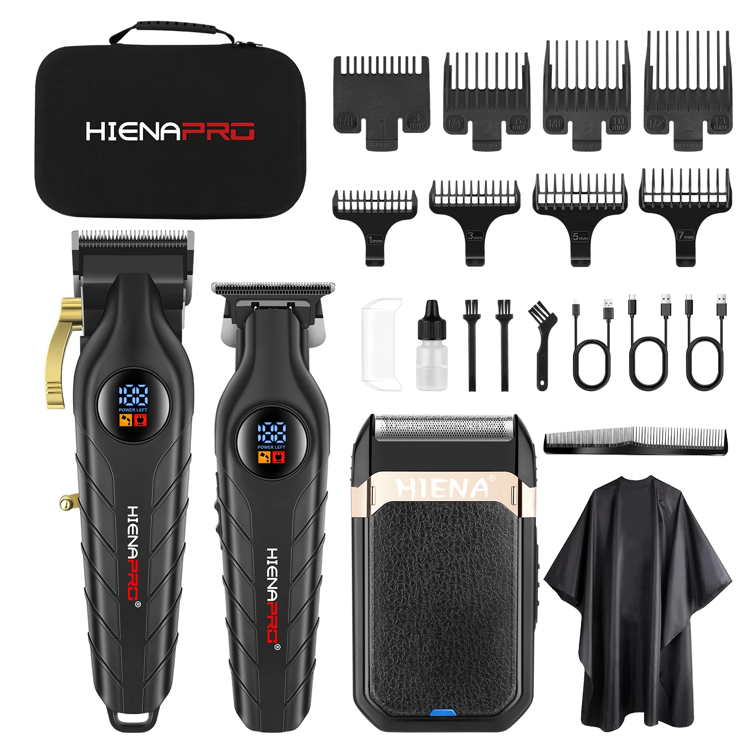 hiena-pro-3-in-1-hair-clipper-kit-cordless-clipper-trimmer-foil-shaver-with-led-display-accessories