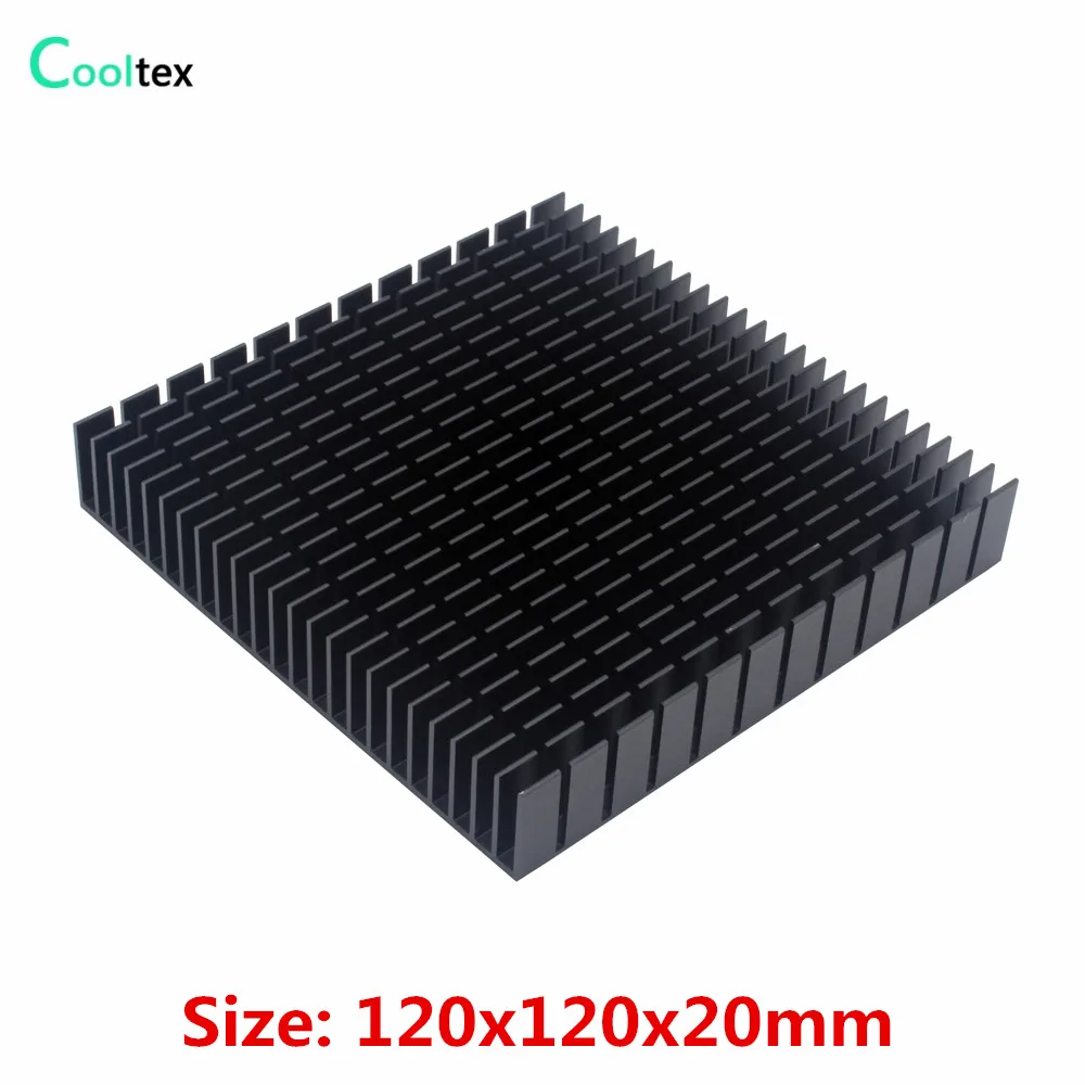 Aluminum Heatsink 120x120x20mm Black Heat Sink Radiator Cooler for LED Chip Electronic heat dissipation Cooling