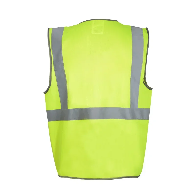 High Visibility Reflective Vest Zipper Front Safety Vest With Reflective Strips Construction Workwear Safety Reflective Vest