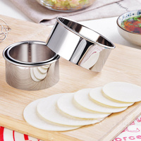 Set Stainless Steel Round Cutter Maker Cookie Cake Pastry Wrapper Dough Cutting Dumplings Molds Accessories Kitchen Gadget