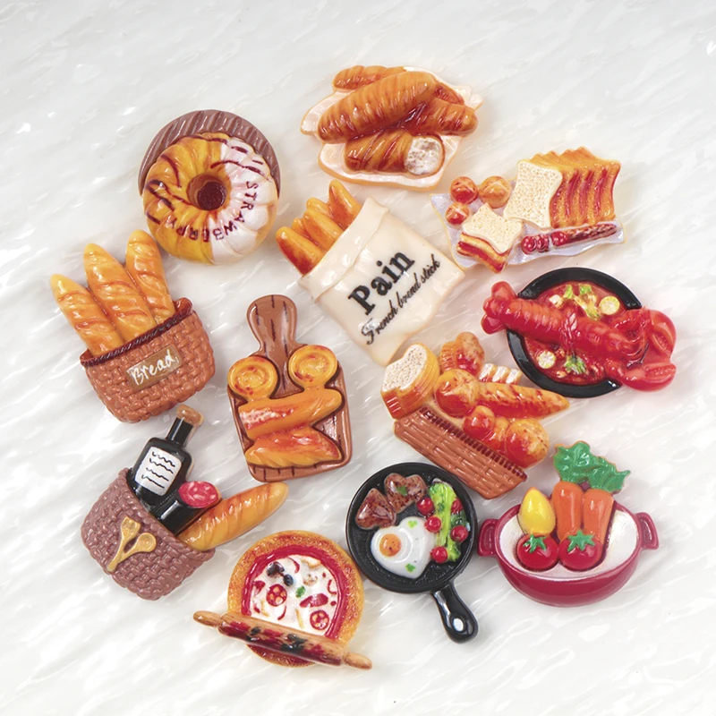 10/100PCS Resin Accessories Simulation Cake Lobster  DIY Scrapbook Frame Hairpin Craft Phone Case Doll House Play Fridge Magnets