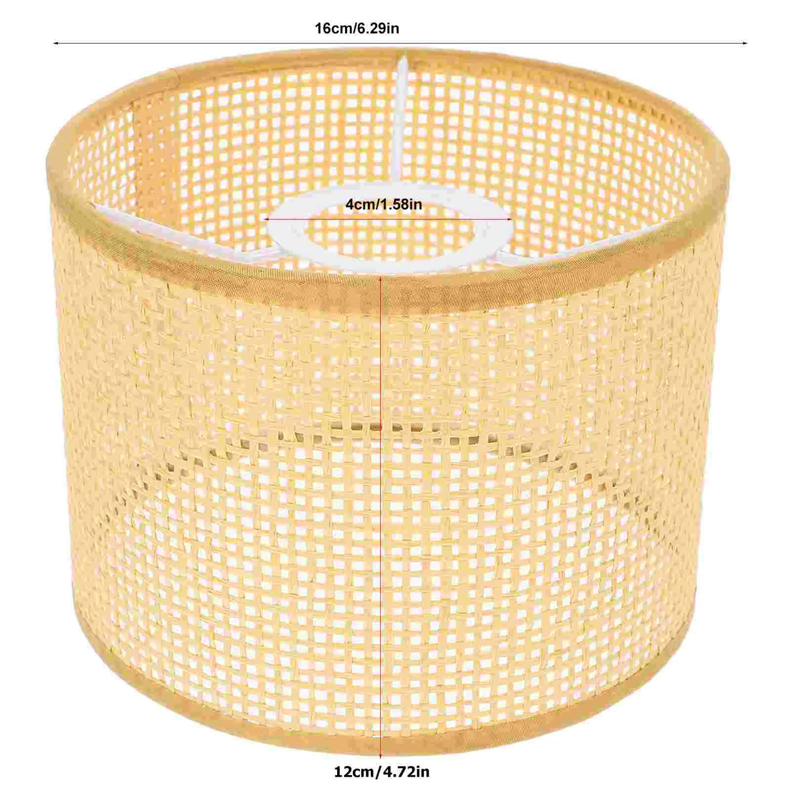 16x12 Grid Rattan Lampshade Handcrafted Decorative Light Cover Soft Glow Home Decor Accessory Ideal Gift for Housewarming