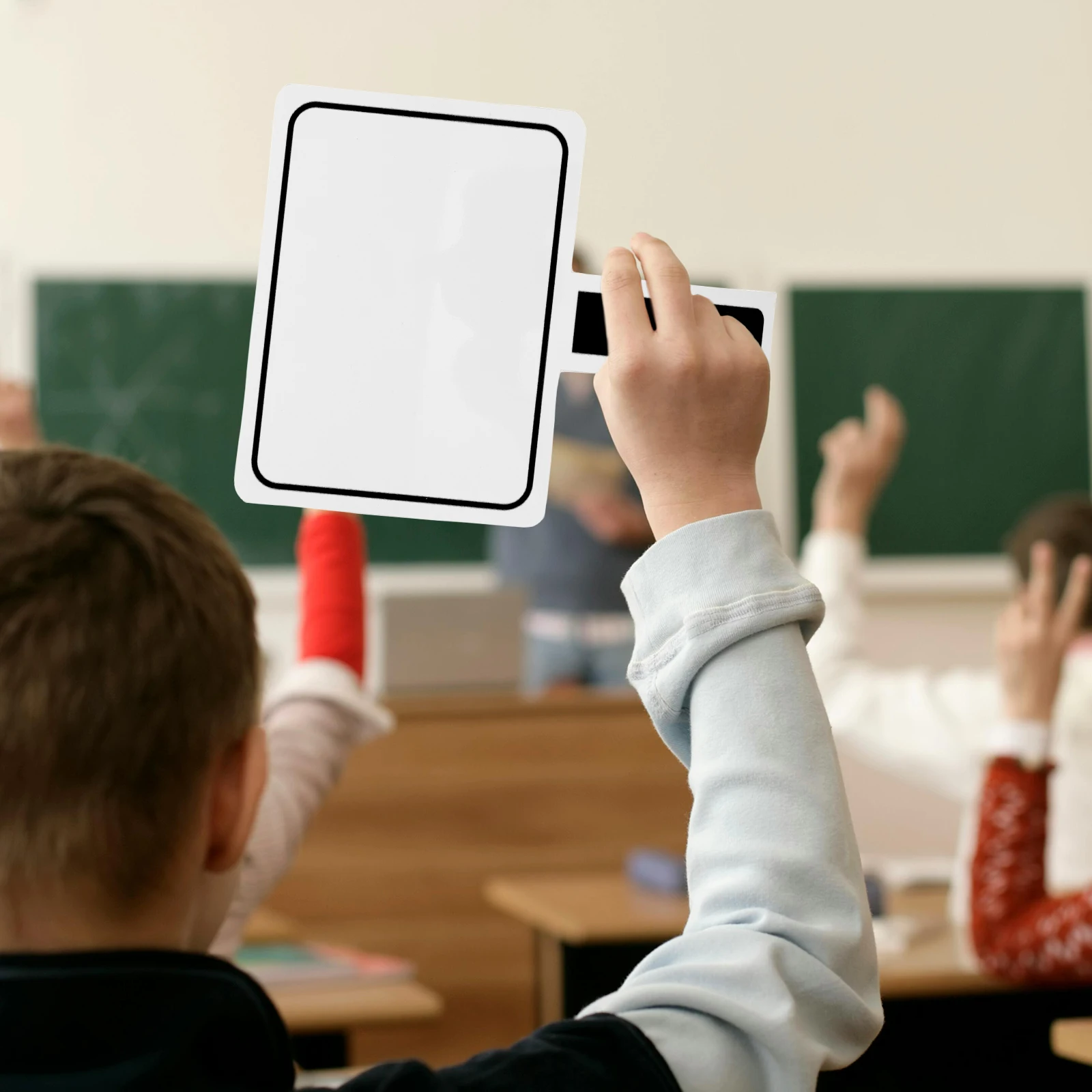 

Double Sided Paddles Portable Handheld Whiteboard For Classroom Students Reusable Answer Voting Scoreboard Lightweight Pvc