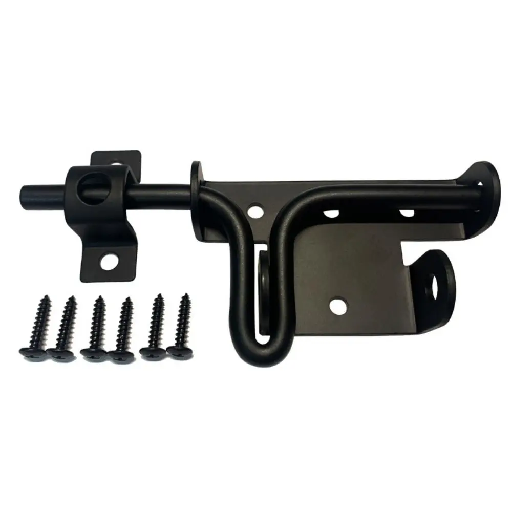 Schwarzes Riegeltürriegelschloss aus Kohlenstoffstahl, solide Schiebeschrauben, Torschloss, Vinyltore, einfaches Riegelstift, Schieberriegelschloss