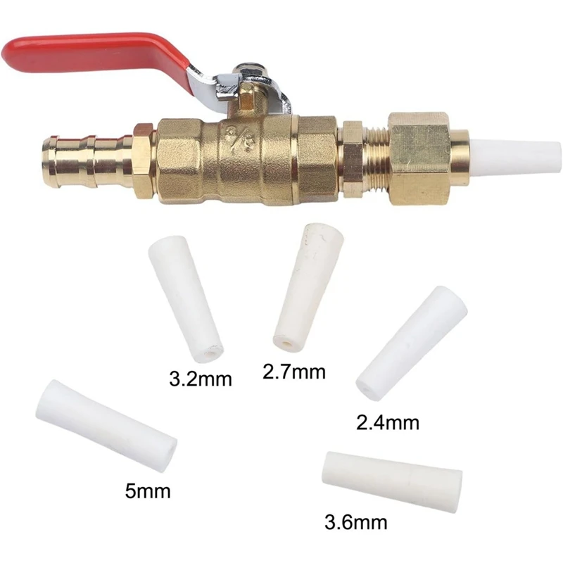 DT19 Sandblaster Replacement Parts Kit, Brass Ball Valve Connector with 5 Nozzles