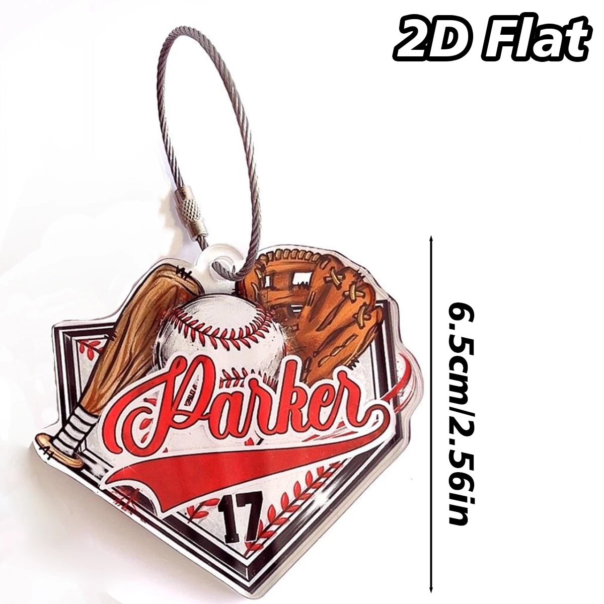 Custom Baseball Nameplate Acrylic Keychain for Sports Bags