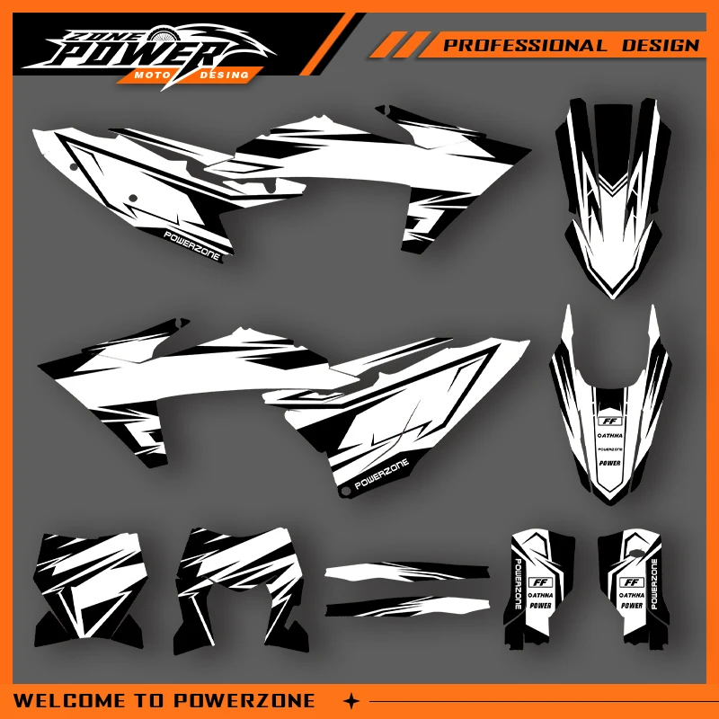 

POWERZONE For KTM EXC 2024 2025 2026 EX -F SXF 2023 2024 2025 Motocross Graphics Background Sticker Decal Kits Customized 07
