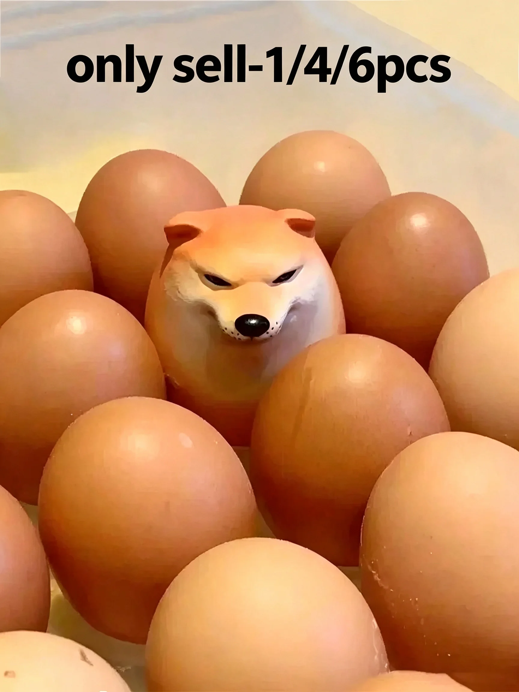 1/4/6 pièces Décoration de bureau créative et réaliste en PVC en forme d'œuf de Shiba Inu, Alliance Chien et Œuf, pour la maison, le bureau, Noël, les fêtes de bébé