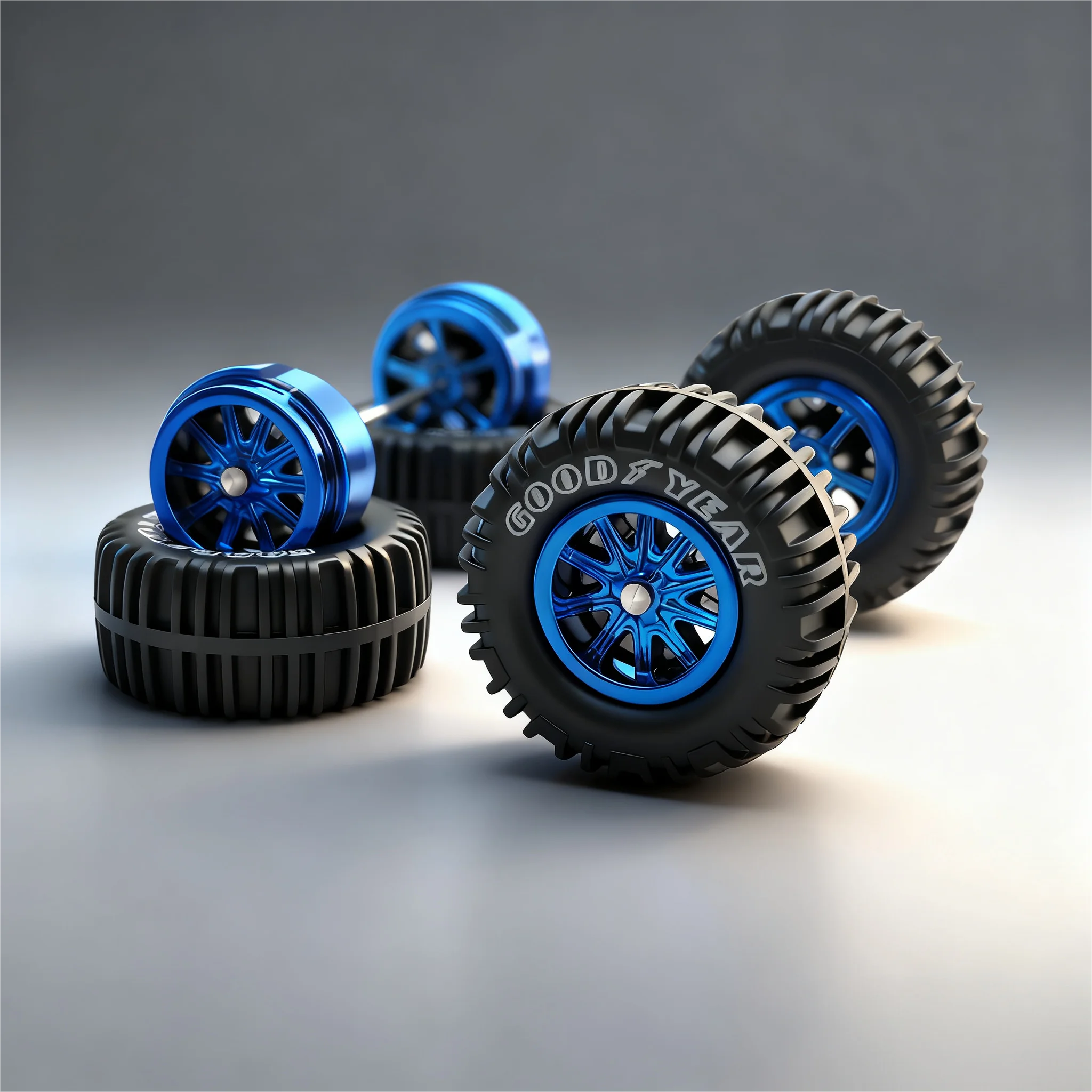 1 set 1/64 Custom Off-Road Wheels 17mm UV Printed ORB Series for Hot Wheels