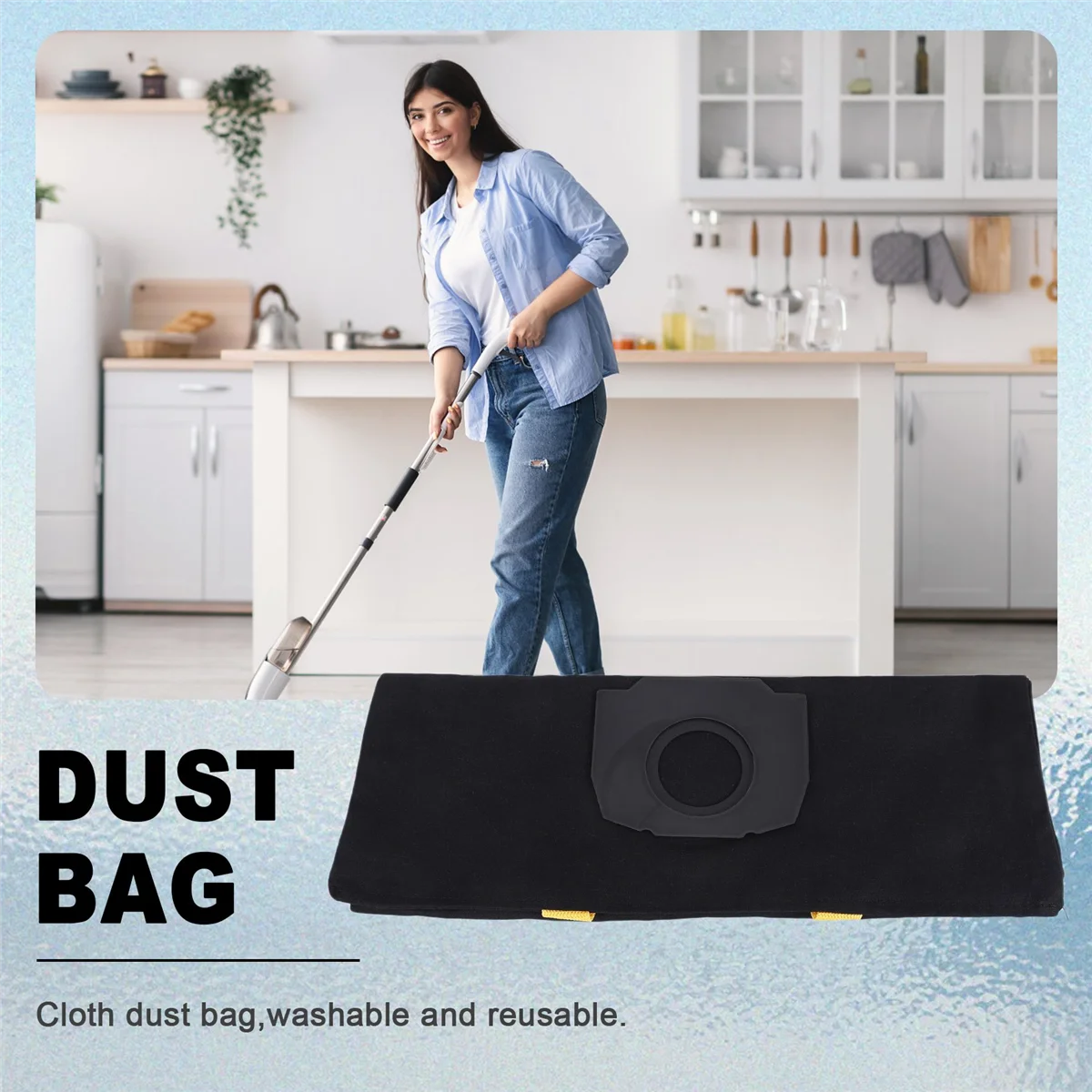 Качество! Запчасти для пылесоса, тканевый мешок для пыли, моющийся фильтр-мешок для Karcher WD4 WD5 WD6, детали для пылесоса премиум-класса, черный