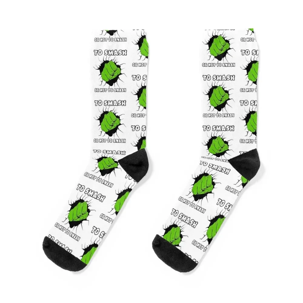 

To Smash Or Not To Smash - Green Punch Character Green Beast Design Socks heated Christmas funny gifts hip hop Men Socks Women's
