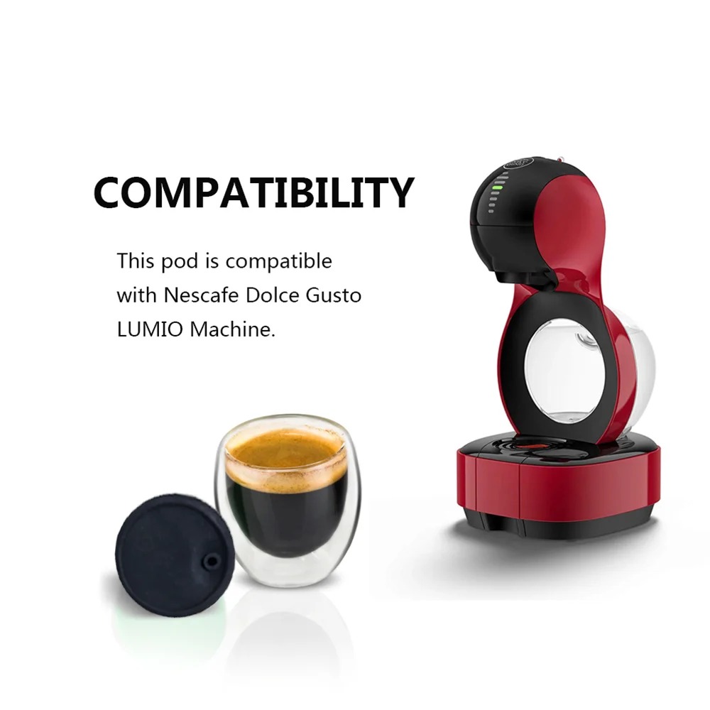 iCafilas Stainless Steel Rusable Capsule Coffee Filters Dolce Gusto LUMIO or Nescafe With Dolci Gusto Capsule