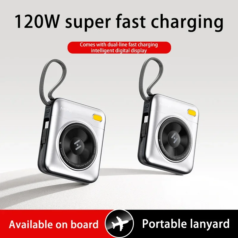 باور بانك شحن سريع 100000 مللي أمبير في الساعة مع خط مزدوج كاميرا صغيرة مدمجة نمط شحن سريع بنك طاقة متنقل لهاتف Xiaomi iPhone17