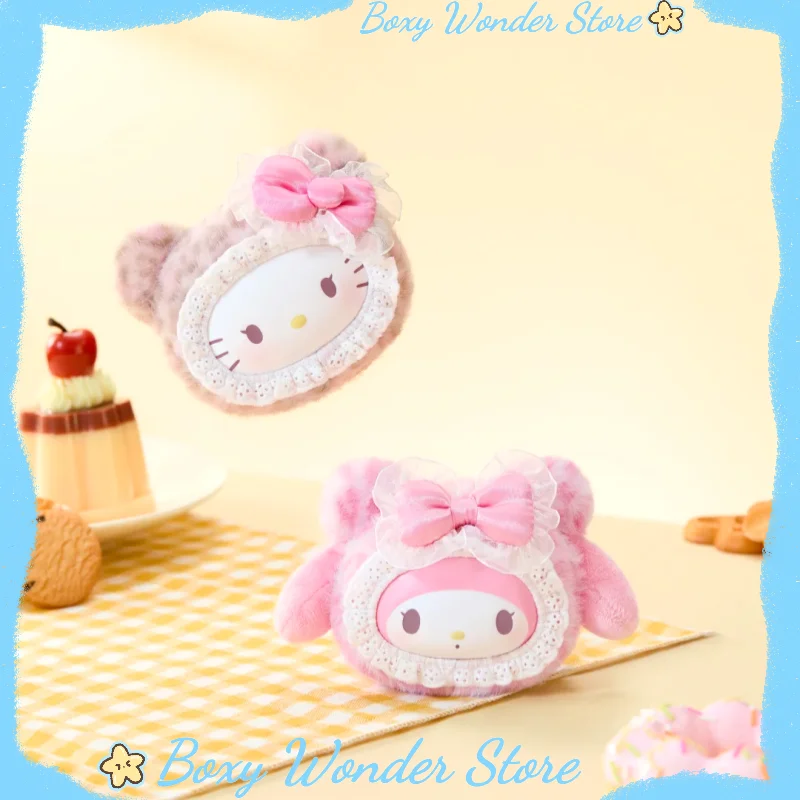

Genuine Sanrio Characters Fluffy Teddy Bear Series Blind Box Cute Bag Pendant Decorations Trendy Collectible Figurines Gift