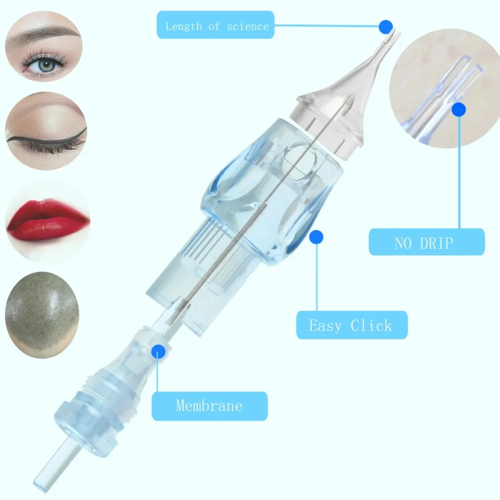 Bulk Pack 20/50/100pcs Tattoo Cartridge Needles 1RL 3RL round Liner SMP Art Makeup for Permanent Eyeliner & Lip Tattoo Supplies