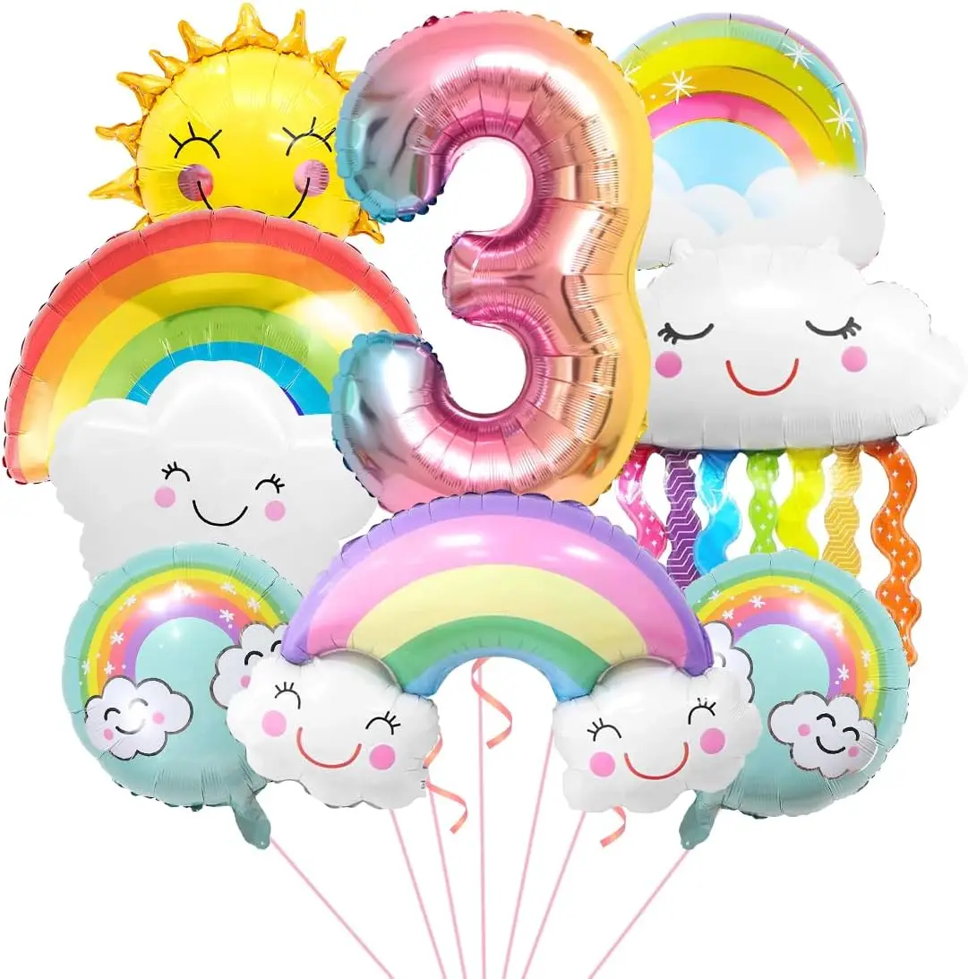 

Rainbow Decorations 5 Years, Cloud and Rainbow Balloons, Sun Foil Balloons, Party Birthday Girls, Supplies for Kids Weddings