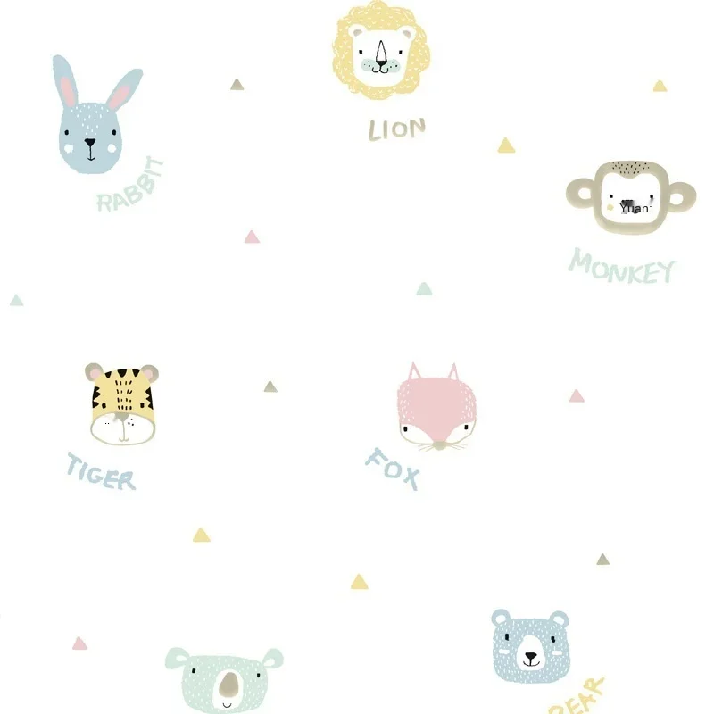 

Детские обои для спальни, комнаты для девочек и мальчиков, скандинавский стиль, принцесса, милые животные, корейские обои с героями мультфильмов