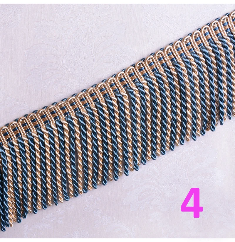 1Yard(91cm) Shiny Gold Color Fringe Tassel Trim Upholstery Curtain Lamp Trimmings 10CM Loop Tassel Rope Lace Fringe