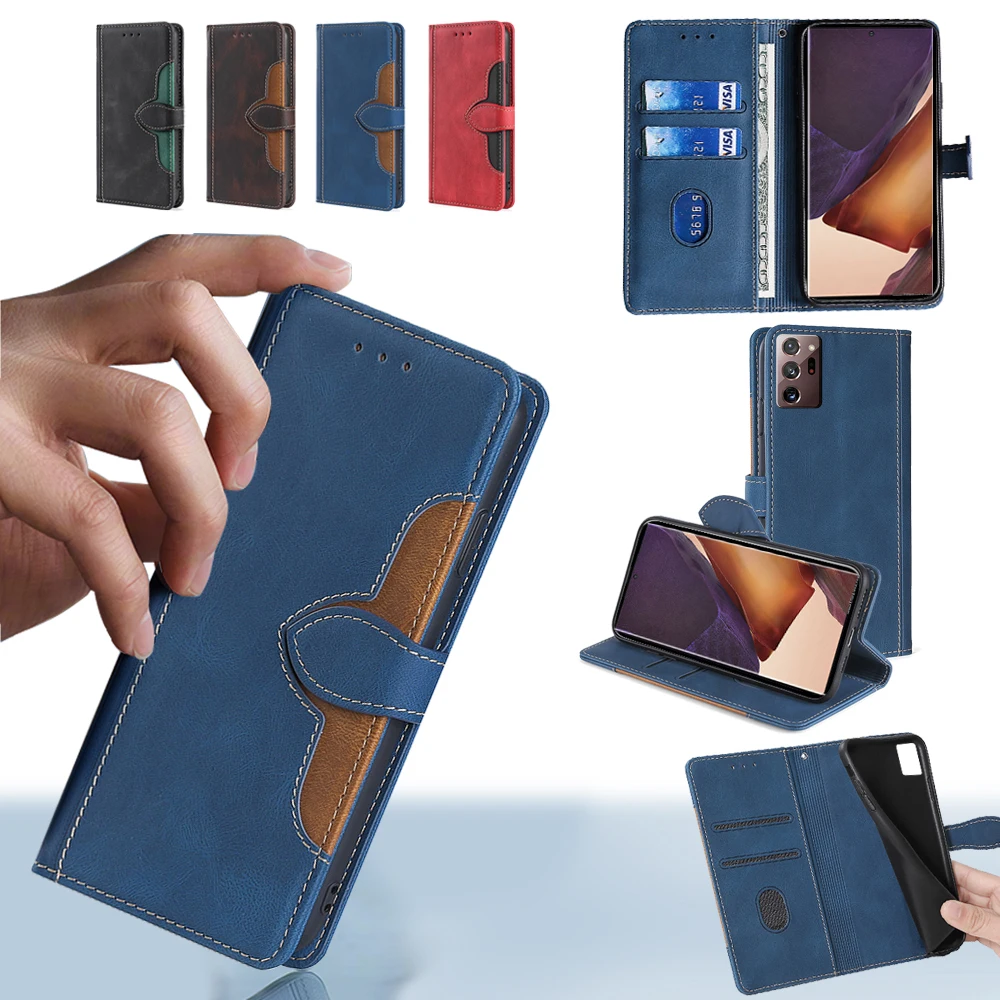 

GEFENIS For Samsung Galaxy Note 20 10 Ultra Plus Note 10 9 8 Pro 10 Lite Magnetic Buckle Leather Phone Case With Money Clip Card