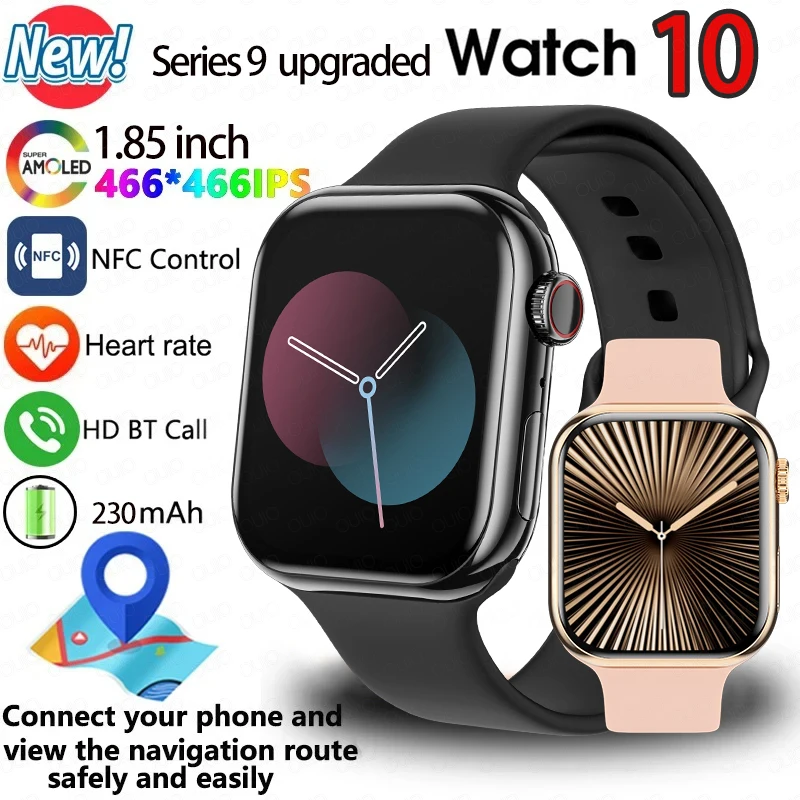 

2024 Новые часы 10 Смарт-часы для Apple AMOLED HD BT Call Мужчины GPS Фитнес-трекер Водонепроницаемые умные часы для Apple Android IOS