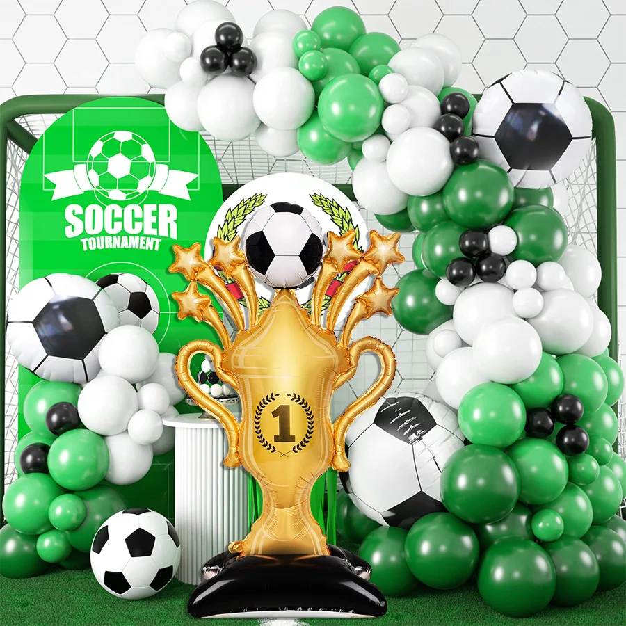 

Standing Gold Soccer Trophy Football Foil Balloon Set Large Sports Themed Balloons Birthday Party Game Night Fan Celebrations