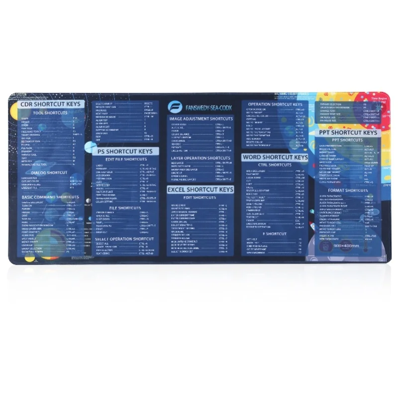 

Ultra-Large Size Gaming Office Mouse Pad Anti-Slip Wear-Resistant Computer Office Shortcuts Desk Pad Smooth Movement 900*400*2mm