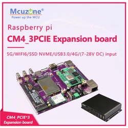 RPi CM4_PCIE*3 Expansion board 5G/WIFI6/SSD NVME/USB3.0/Wide voltage/4G LTE M.2 Ubuntu openwrt