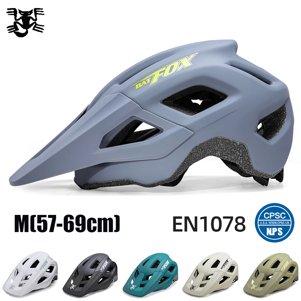 Шлем для горного велосипеда BATFOX, удобная подкладка, легкий регулируемый сверхлегкий велосипедный шлем MTB, сертифицированный CE/EN1078/CPSC велосипедный шлем Шлем для горного велосипеда BATFOX, удобная подкладка, легкий регулируемый сверхлегкий велосипедный шлем MTB, сертифицированный CE/EN1078/CPSC велосипедный шлем