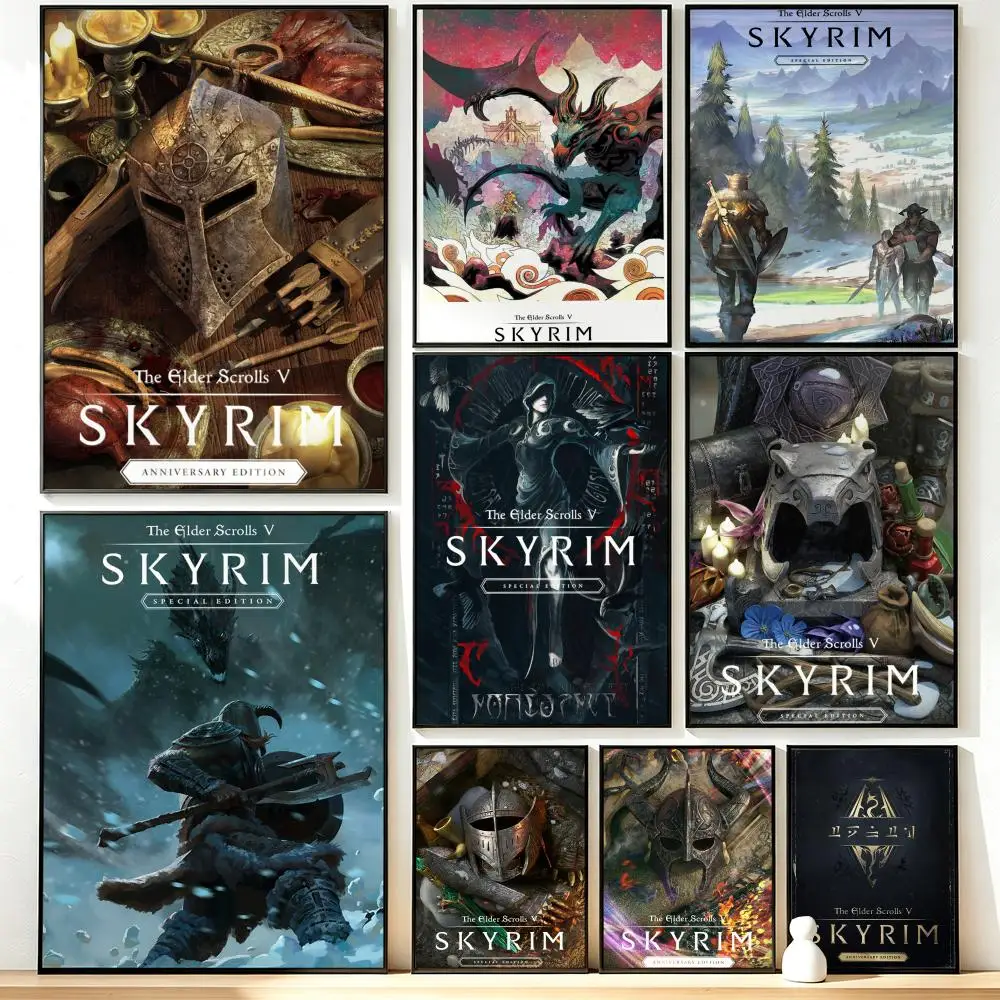 Modern Aesthetic Wall Art Poster game The Elder Scrolls V: Skyrim Poster for Office Home Decor Interior Large Wall Picture Print