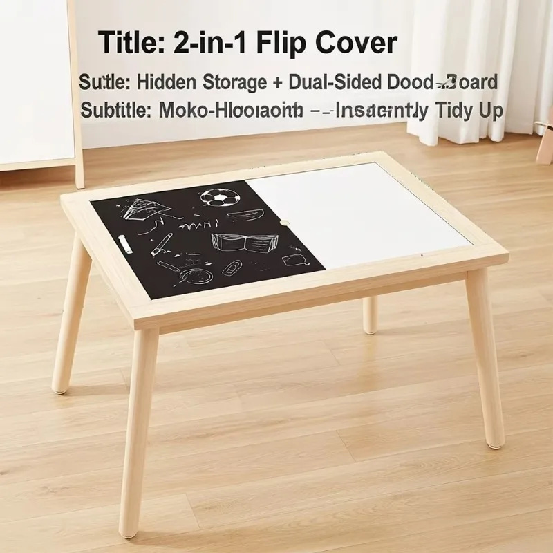 Wooden Multifunctional - Activity Table with Drawing Board Sand Water Basin Storage Outdoor Sensory Table
