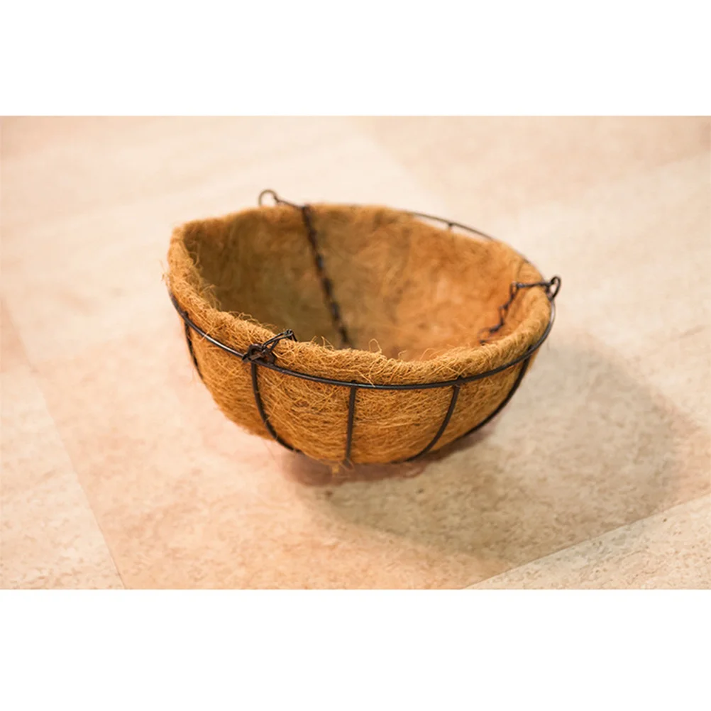

10 Inch Coconut Fiber Metal Hanging Planter Rustproof Safe Outdoor Indoor Decor 25cm Hanging Planter Flower Pot