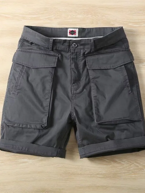 

Мужские летние повседневные шорты из хлопка для активного отдыха, свободного кроя, с эластичным поясом, модные, для работы и повседневной носки