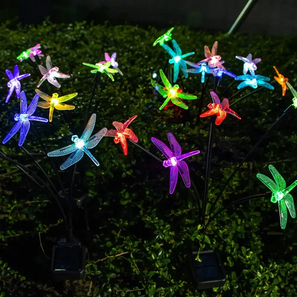 Garden Solar Dragonfly Lights Outdoor 6LED Decor Light Waterproof Stake Lights for Yard Pathway Patio image 4