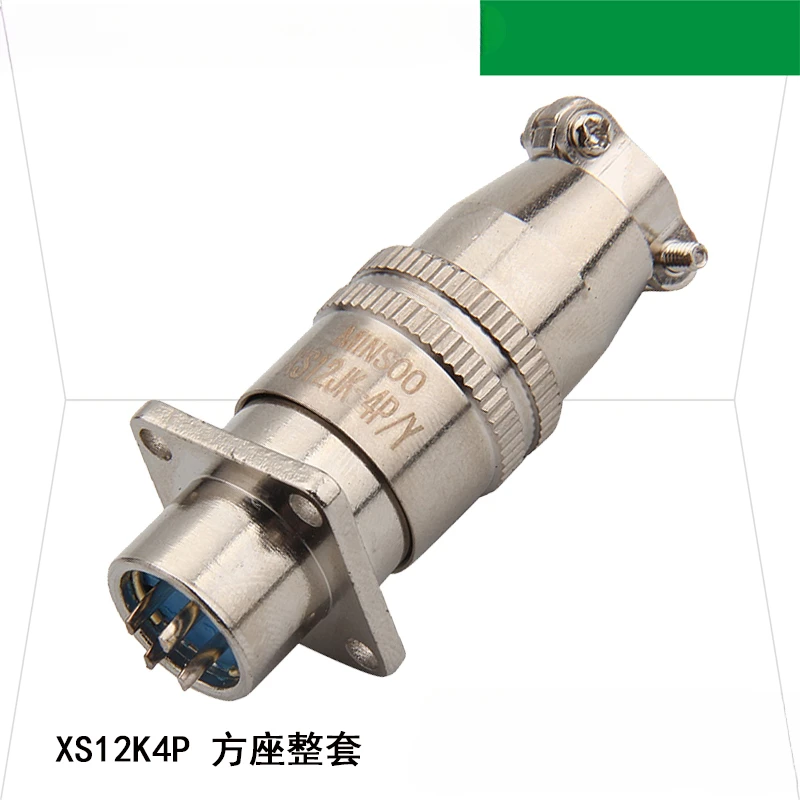 Suitable for MINSOO XS12JK-4P/Y 4-pin aviation plug XS12K4P connector XS12J4A square seat